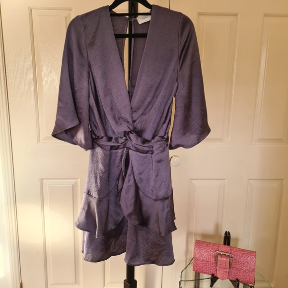 Sheike Dresses & Skirts - SHEIKE | Size 8 Dark Purple Fit & Flare Formal Mini Dress Party | Ruffled Dress